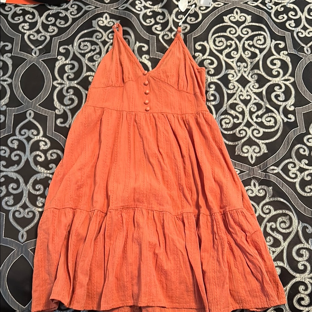 Rust Orange Sleeveless Dress